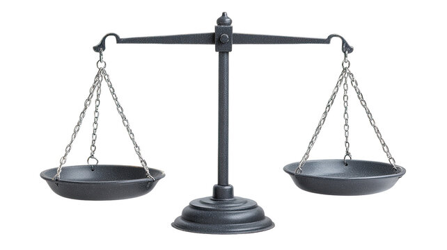 Dark gray balance scales,  classic design
