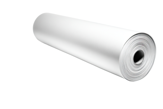 White paper roll studio shot, clean background, printing