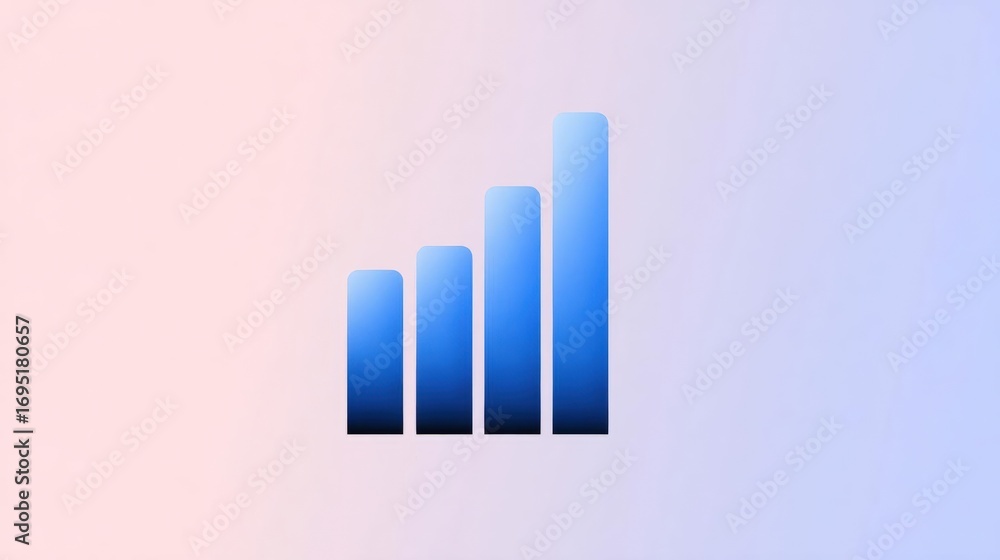Poster graphic design of a bar graph. it consists of three vertical bars of varying heights, each in a diff