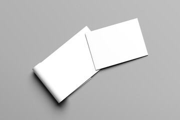 Blank Landscape Brochure Open And Cover