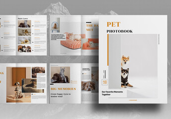 Orange Pet Photo Book Brochure Layout
