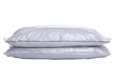Two pillows in a clear plastic vacuum seal bag