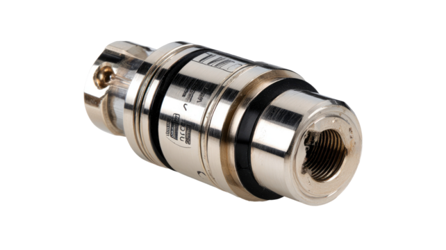 Precision rotary actuator close-up studio shot, industrial background