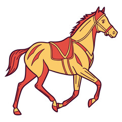Illustration of a horse with saddle