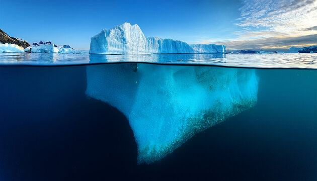 Melting Iceberg A Cross Section Perspective Of An Iceberg Its Icy Majesty Slowly Succumbing To The Relentless Effects Of Climate Change Explore Its Underwater Depths