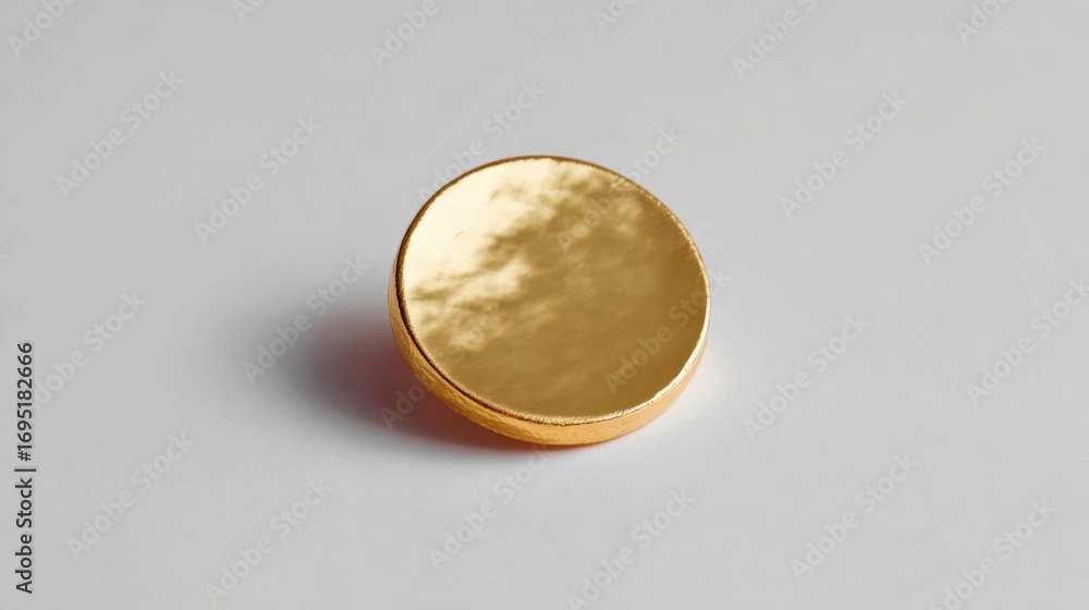 Aufkleber close-up of a round, golden-colored object with a textured surface. the object appears to be made of