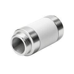 White ceramic capacitor, isolated, studio, electronics background, industrial