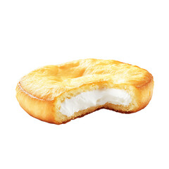 Partially Eaten Cream-Filled Pastry with Golden Crust