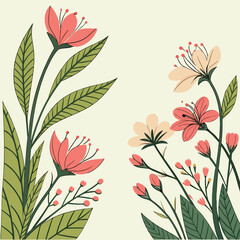 Templates with springtime flowers and copy space