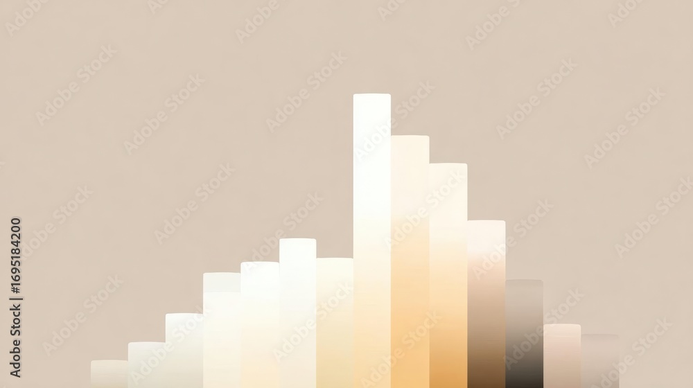 Poster abstract graphic design with a beige background. it consists of multiple vertical lines that are arr