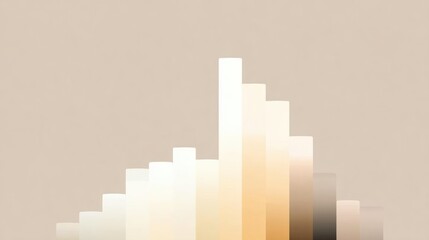 Abstract graphic design with a beige background. it consists of multiple vertical lines that are arranged in a way that creates a sense of depth and dimension.