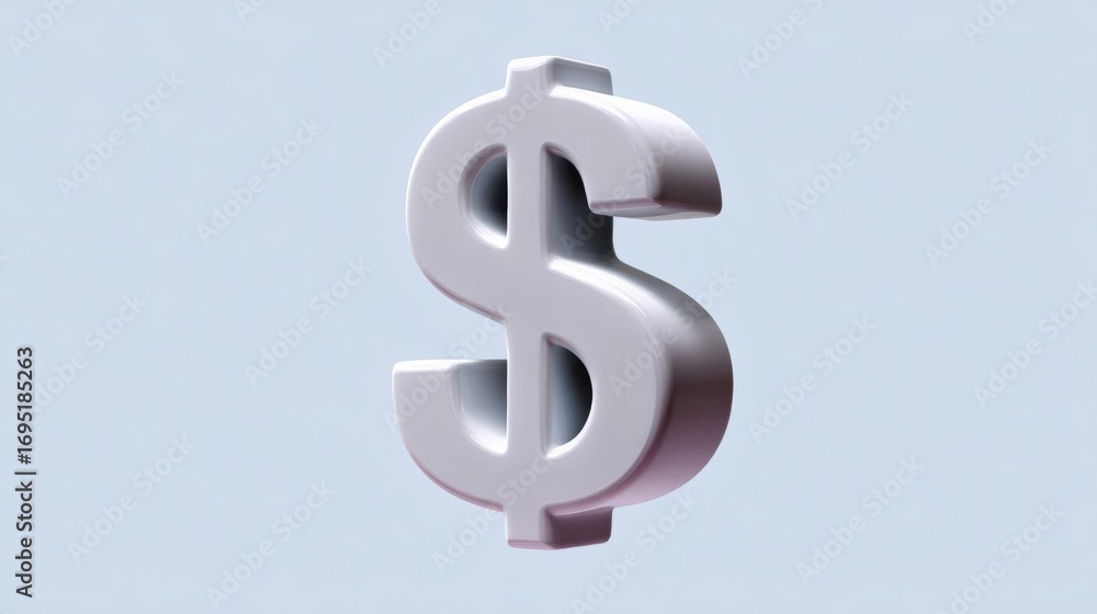 Poster 3d rendering of a dollar sign. the dollar sign is in the shape of a letter 