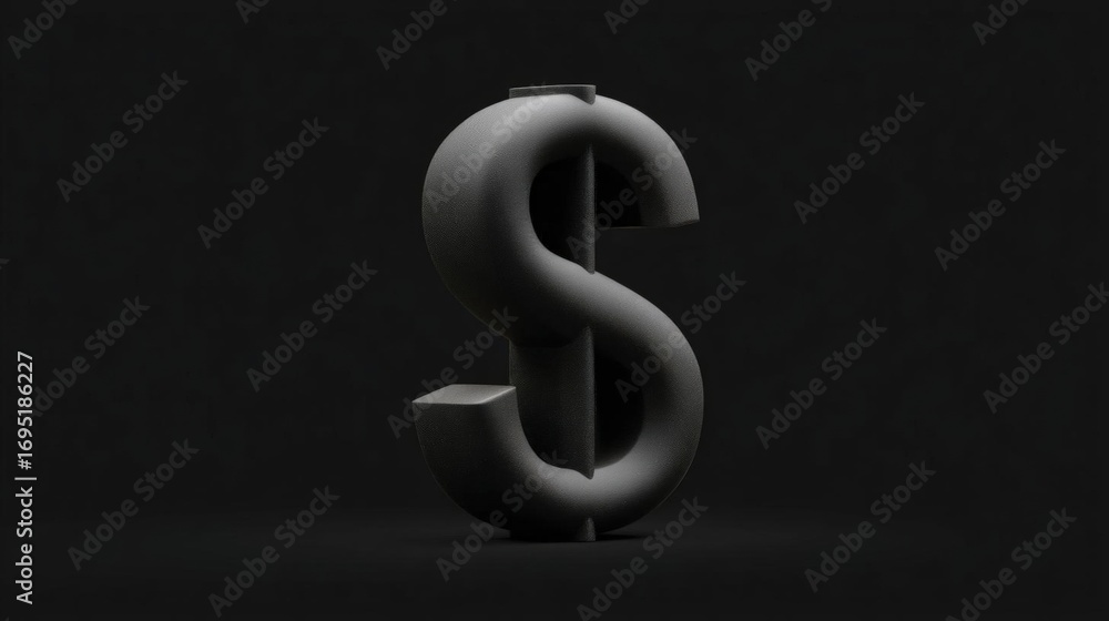 Poster 3d rendering of the letter 