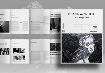 Black And White Art Magazine Layout