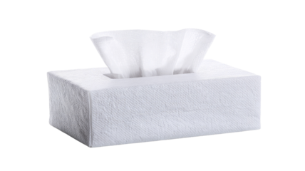 White tissue box with tissues