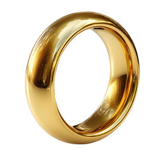 Shiny Gold Ring Elegant Jewelry Design Luxury, isolated on transparent background, perfect cutout, PNG