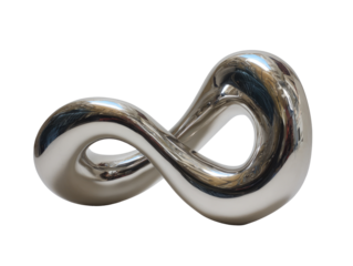 Polished metal infinity symbol, highly reflective
