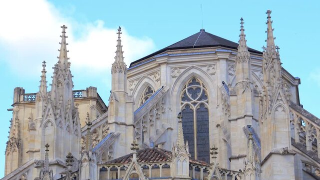 Chevet at the east part of the Saint-Andre Cathedral building in Bordeaux, France