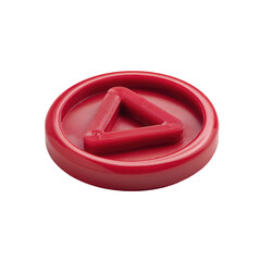 Red circular button with a red triangle