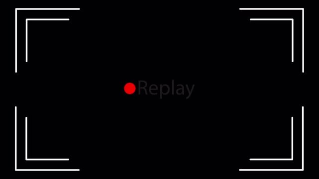 frame animation of a replay interface for camcorder or video camera recordings. Ideal for retro video overlays, VHS playback effects, and editing templates in video projects