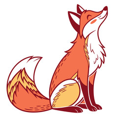 Cartoon fox with closed eyes