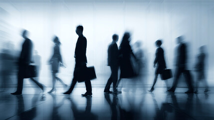 Imagen desenfocada de personas andando