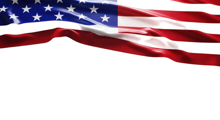 The american flag waving, isolated on transparent background