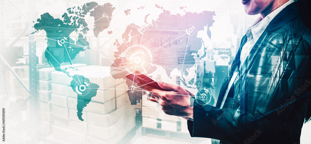Poster smart warehouse management system with innovative internet of things technology to identify package 