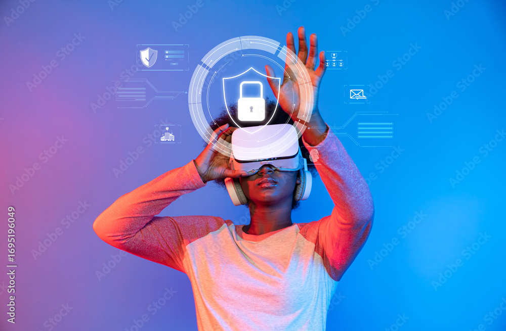 Poster explore the importance of cybersecurity in our digital lives. this image highlights how technology e