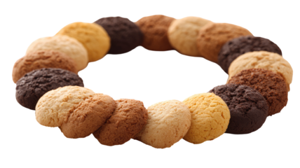 Circular arrangement of assorted cookies