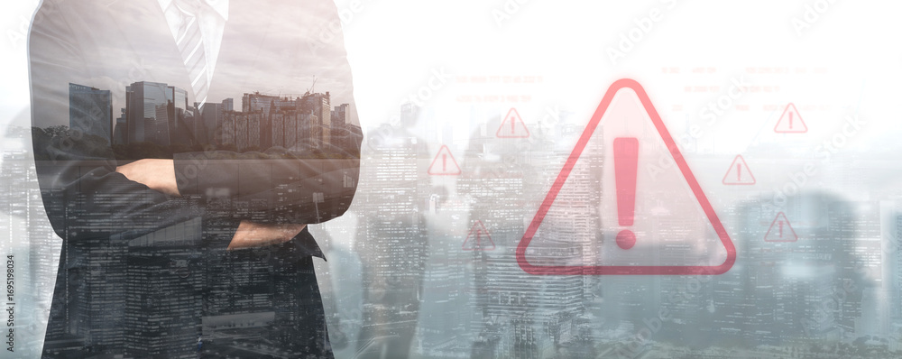 Aufkleber cybersecurity alert warning showing red cyber for data breach, network threat, and cyber security sy