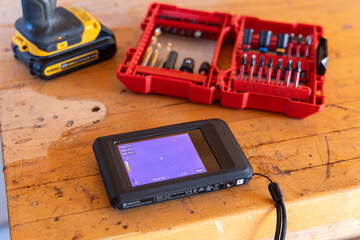 infrared thermography camera and drills and bit set