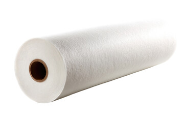 Fototapeta premium White non-woven fabric roll, studio shot, textile industry, clean background