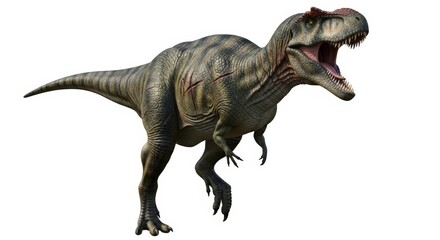 Fototapeta premium Fierce Tyrannosaurus Rex roaring and ready for action, a prehistoric predator unleashed