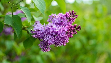 Close-up of vibrant purple lilac blossoms