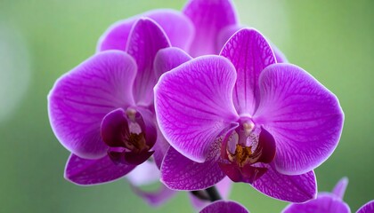 Close-up of vibrant purple orchids
