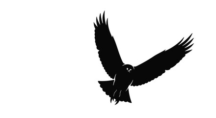 Fototapeta premium Majestic hawk in silhouette with wings spread wide, soaring against a bright sky.