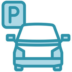 Parking Area Icon Relate To Commerce, Shopping And Mall, Use For Modern Concept, Ui, Ux Web And App Development.