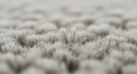 Obraz premium Close-up of fluffy beige textured fabric surface with soft focus