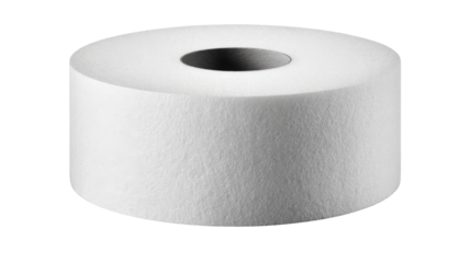 Large toilet paper roll, studio shot, white background, hygiene product