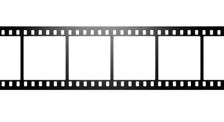 Film strip with empty frames isolated on transparent background