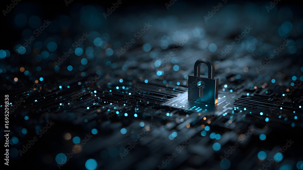 Poster cyber security protection digital data network syste technology safety and dat privacy concept desig