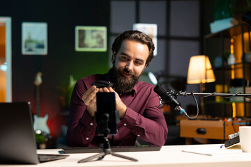 Content creator excited about newly launched wireless mouse, feeling impressed by high quality...