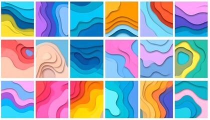 Colorful layered paper shapes