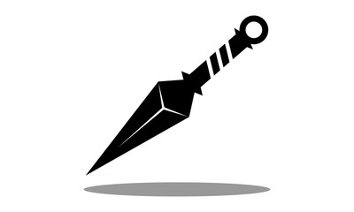 kunai ninja weapon silhouette vector icon
