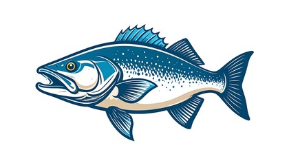 A stylized illustration of a fish, featuring bold lines and vibrant colors.