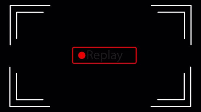 Replay frame animation featuring a vintage camcorder interface and recording overlay. Ideal for VHS-style edits, retro video templates, and analog playback effects in video editing projects