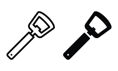 Bottle opener icon with outline and glyph style.