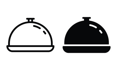 Dish icon with outline and glyph style.