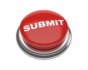 3d icon of a red submit button with white text, isolated on transparent background
